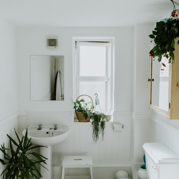 Modern bathroom with new plumbing fixtures